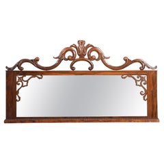 Antique Carved over-mantle wall mirror