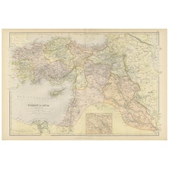Antique Empire's Crossroads: An 1882 Map of Turkey in Asia by Blackie & Son