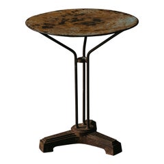 Used Metal Bistro Table From France, Circa 1950