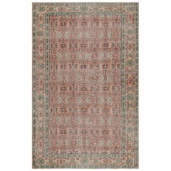 Vintage Zeki Müren Teppich in Rosa mit geometrischen Mustern, von Rug & Kilim