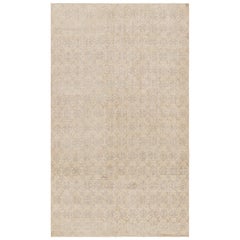 Vintage Zeki Müren Teppich mit braun-beigefarbenen geometrischen Mustern, von Rug & Kilim