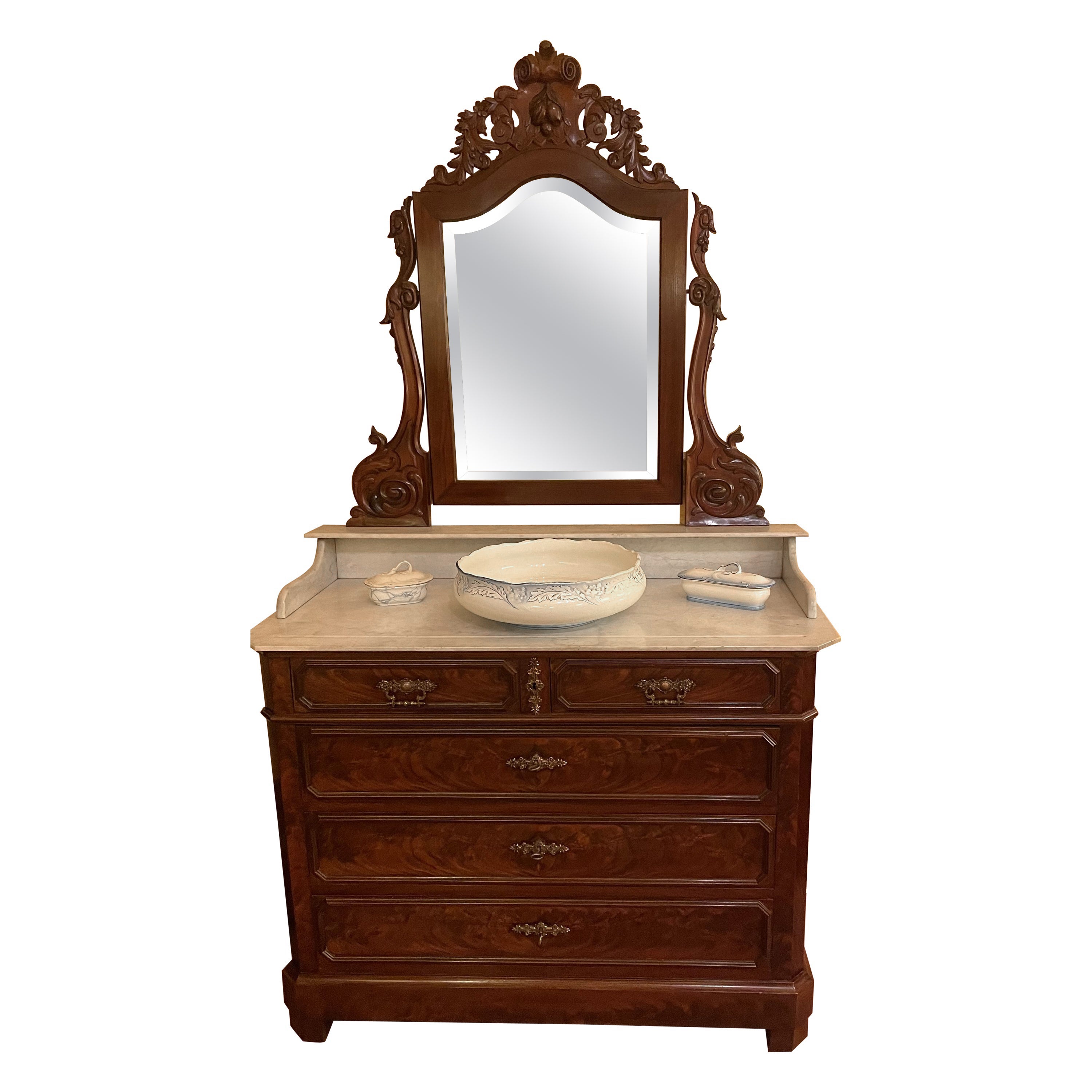 19th Century Mahogany Toilet/ Lavabocabinet