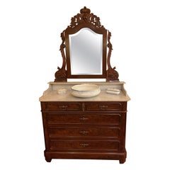 Used 19th Century Mahogany Toilet/ Lavabocabinet