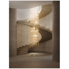 Exceptionally Large and Rare Custom Made Murano Stairway Chandelier, Italy 2006.
