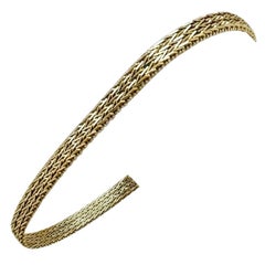 14 Karat Yellow Gold Ladies Beaded Wheat Link Bracelet Mexico
