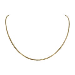 14 Karat Yellow Gold Solid Box Link Chain Necklace 
