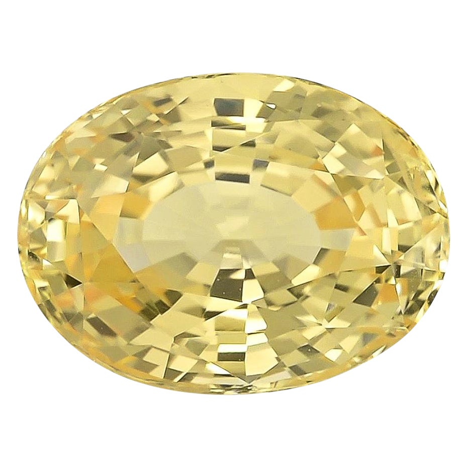 GIA Certified 5.39 Carats Unheated Yellow Sapphire  For Sale