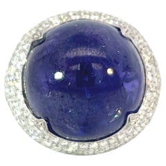 Bague de fiançailles de cocktail rare 14 carats avec tanzanite 36,44 carats et diamants 3,86 carats