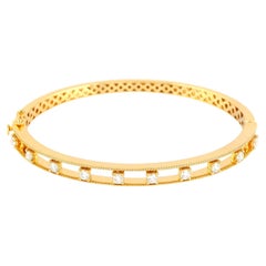 Bracelet jonc en or jaune 18 carats avec diamants