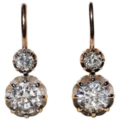 New Made 18k Gold Natural Diamond Decorated Solitaire Earring 