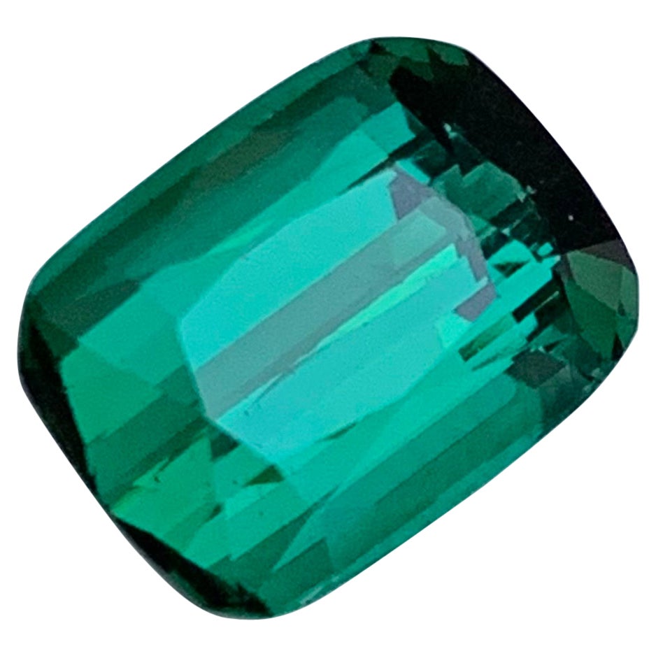 Rare Blue Green Natural Tourmaline Loose Gemstone, 4.35 Ct-Cushion Cut for ring For Sale