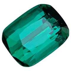 Rare Blue Green Natural Tourmaline Loose Gemstone, 4.35 Ct-Cushion Cut for ring