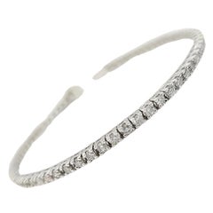 2.30 Carat Round Brilliant Cut Diamond Tennis Bracelet 14 Karat White Gold