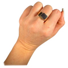 Used 9ct Gold Double Square Signet Ring