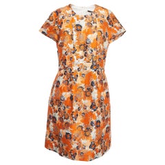 Boss By Hugo Boss Orange Print Silk Mini Dress M