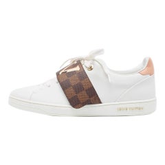 Louis Vuitton White/Monogram Canvas and Leather Frontrow Sneakers Size 40