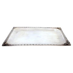 Small silver tray w/ floral frieze 
shell corners