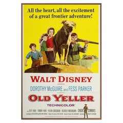 Old Yeller "Newbery" Walnut Frame Poster, 1965