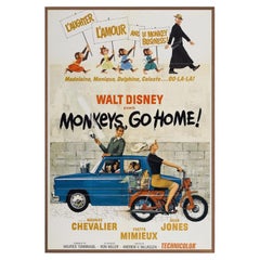 Affen, geht nach Hause! Poster mit Rahmen aus Walnussholz, 1966