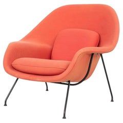 1960s Eero Saarinen for Knoll Womb Lounge Chair in Red Fabric