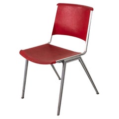 1960s Steelcase Model No. 1278 Stacking Dining Chair in Red