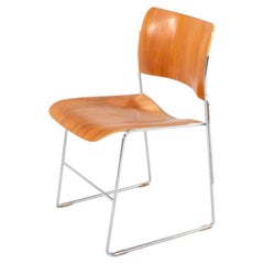 1974 David Rowland for General Fireproofing 40/4 Stacking Dining Chairs, Chrome