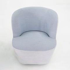 2021 Space Copenhagen for Gubi Stay Lounge Chair in Light Blue Fabric