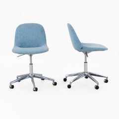 2015 Khodi Feiz for Artifort Armless Desk Chair in Blue Fabric