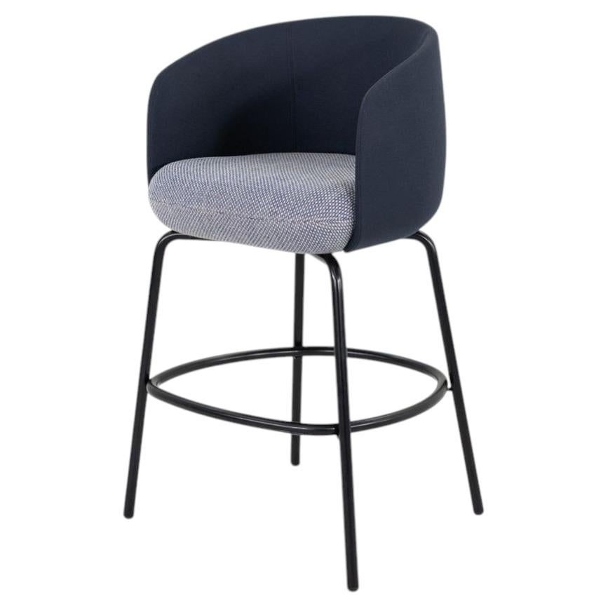2020s Form Us With Love for +Halle Nest High Chair Bar Stool in Blue Fabric