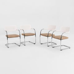 2014 Antonio Citterio for Vitra Visavis 2 Stacking Dining Chair in Beige Leather