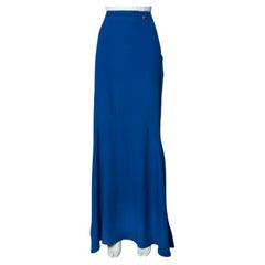 Jupe longue Class Cavalli en crêpe bleu L