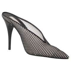 Stella McCartney Black Mesh High Heel Mules Size IT 38