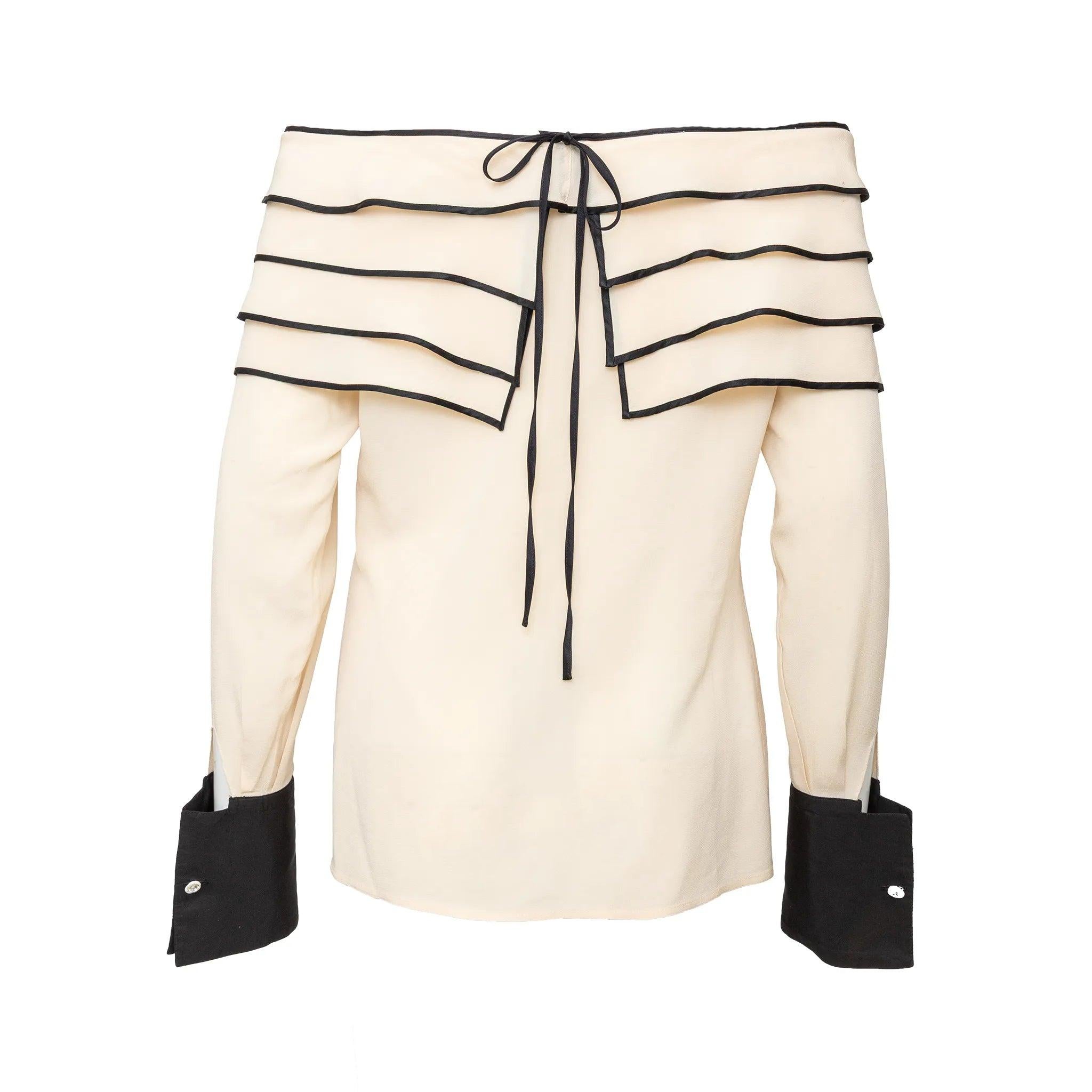 Blanc Gianni Versace Couture - Top à épaules dénudées - années 90 en vente