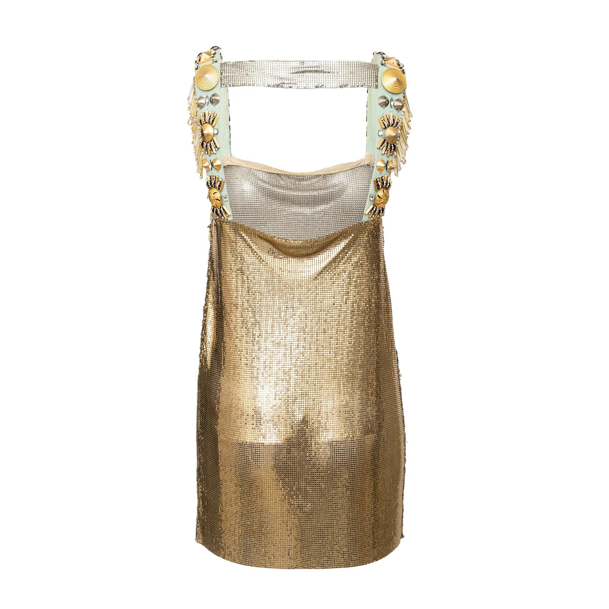 Fausto Pugliesi Metallic-Kleid - '00s (Grau) im Angebot
