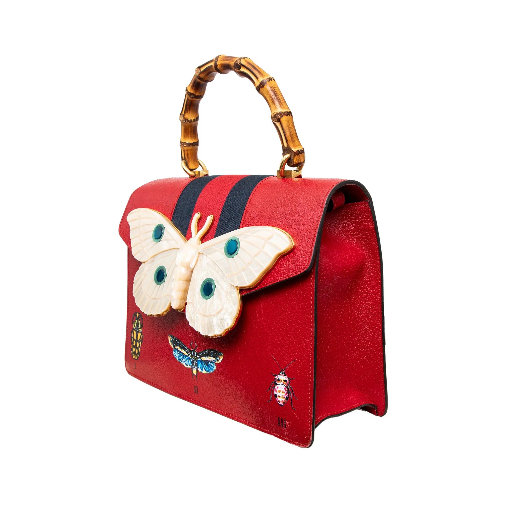 Gucci Falena Motte Top Handle Tasche - 10er Jahre (Rot) im Angebot