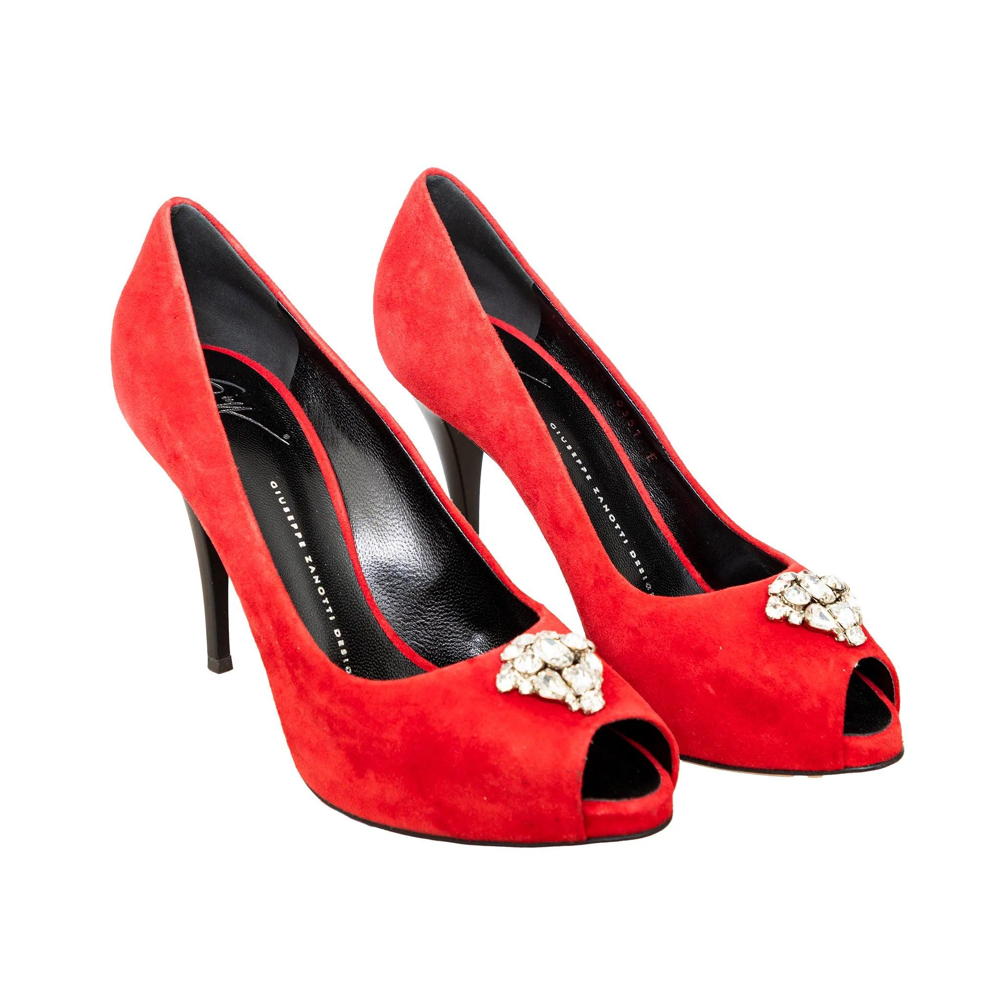 Giuseppe Zanotti Escarpins en daim avec ornements - '10s Excellent état - En vente à Milano, IT