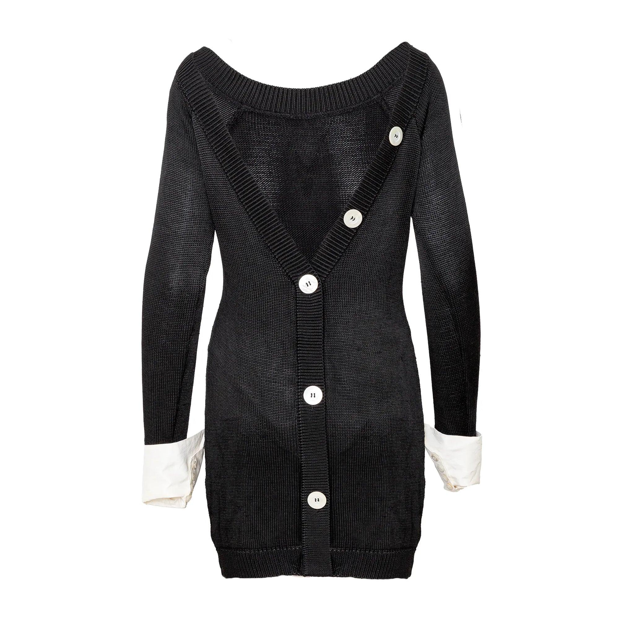 Noir Gianfranco Ferré - Robe en maille - '90s en vente