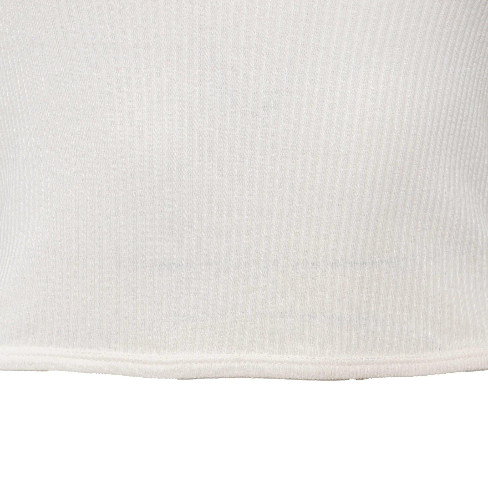 Canotta Alexander McQueen bianca in maglia a coste realizzata al 100% in cotone. Presenta maniche a canotta arrotolate che rimangono arricciate in un look a treccia.  
 Misure: Busto:28;Lunghezza:48.5  
 Materiale: 100% cotone
