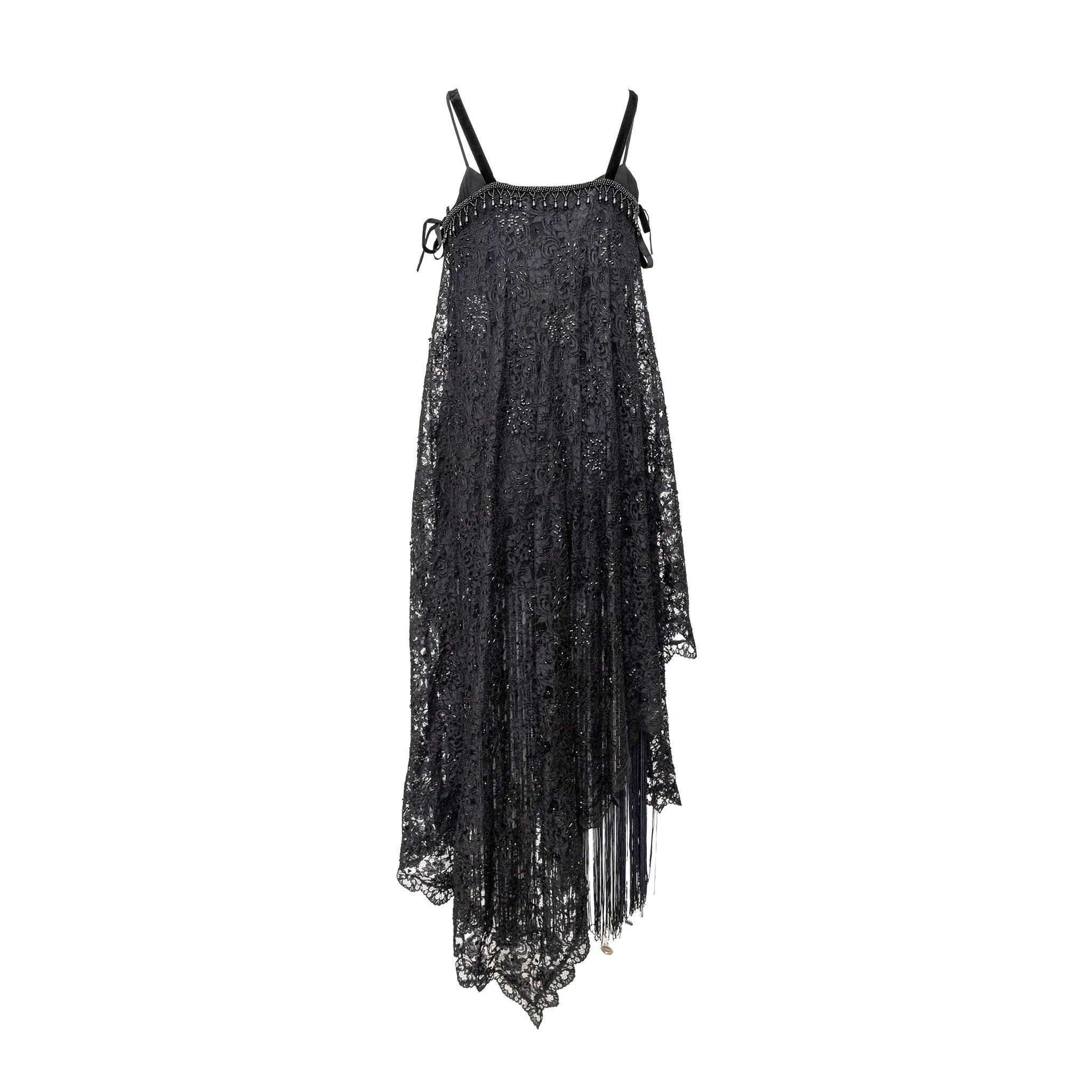 Dolce & Gabbana Verschönertes Spitzenkleid - '90s (Schwarz) im Angebot