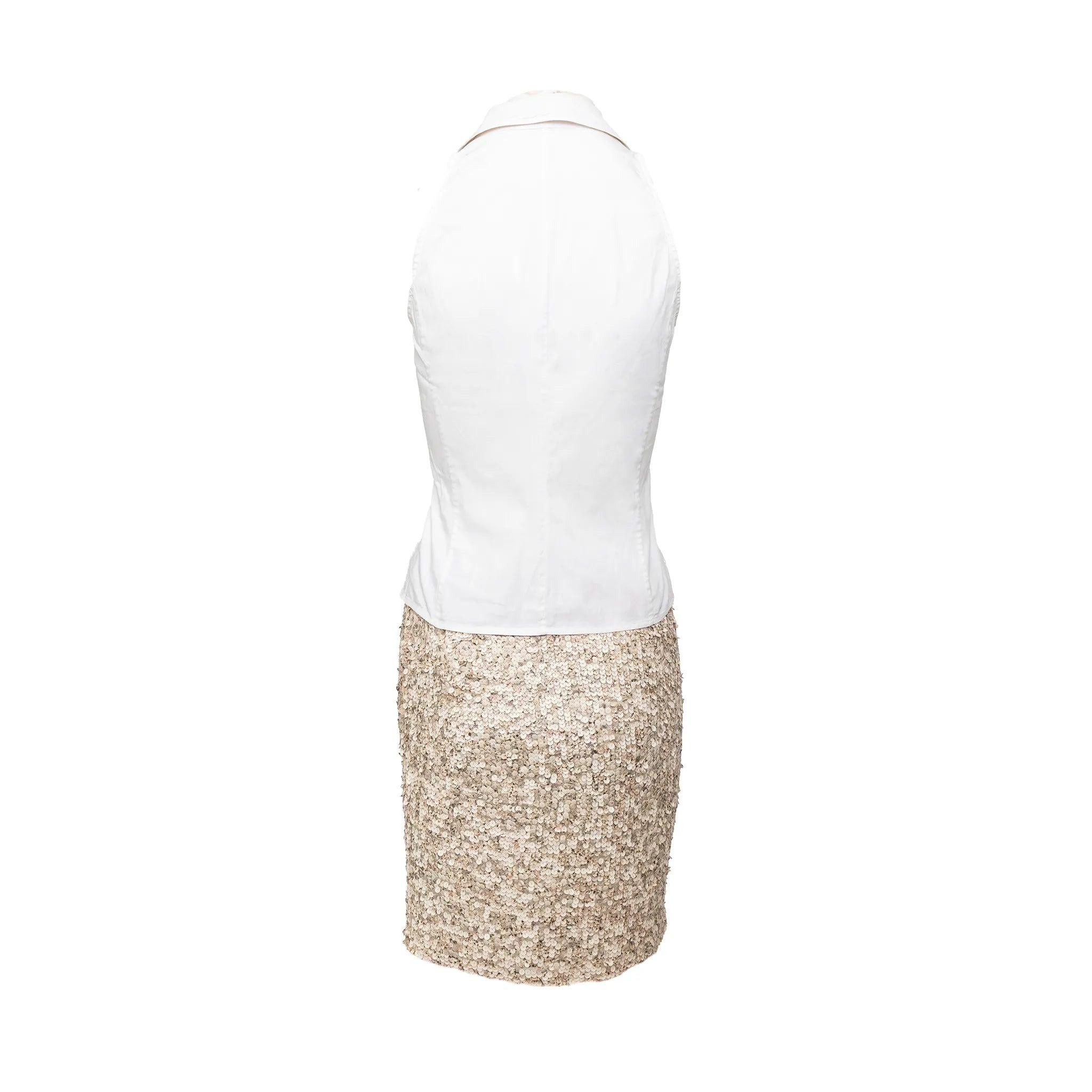 Set gonna e camicia con paillettes Cerruti 1881 - anni '90 in vendita 4
