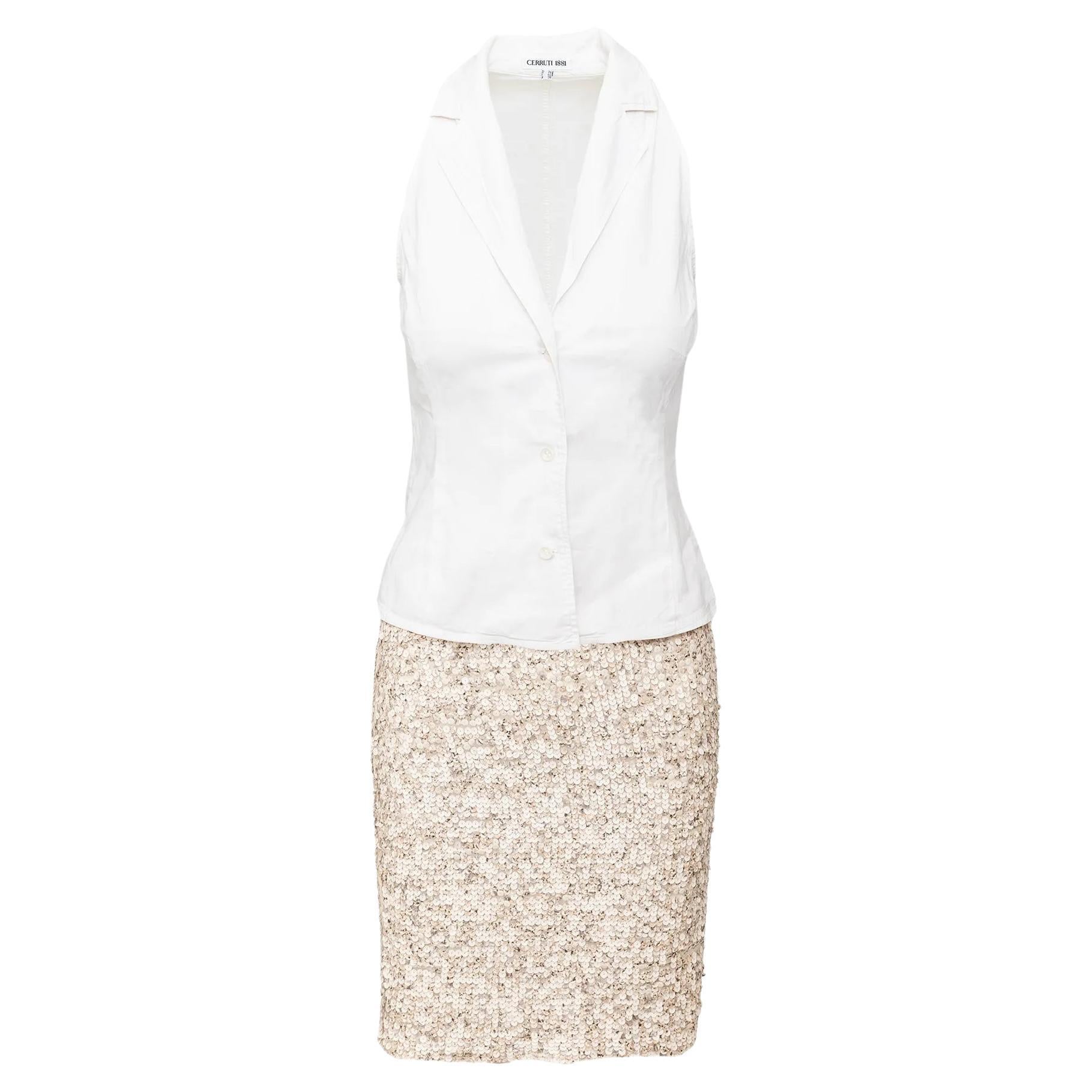 Set gonna e camicia con paillettes Cerruti 1881 - anni '90 in vendita