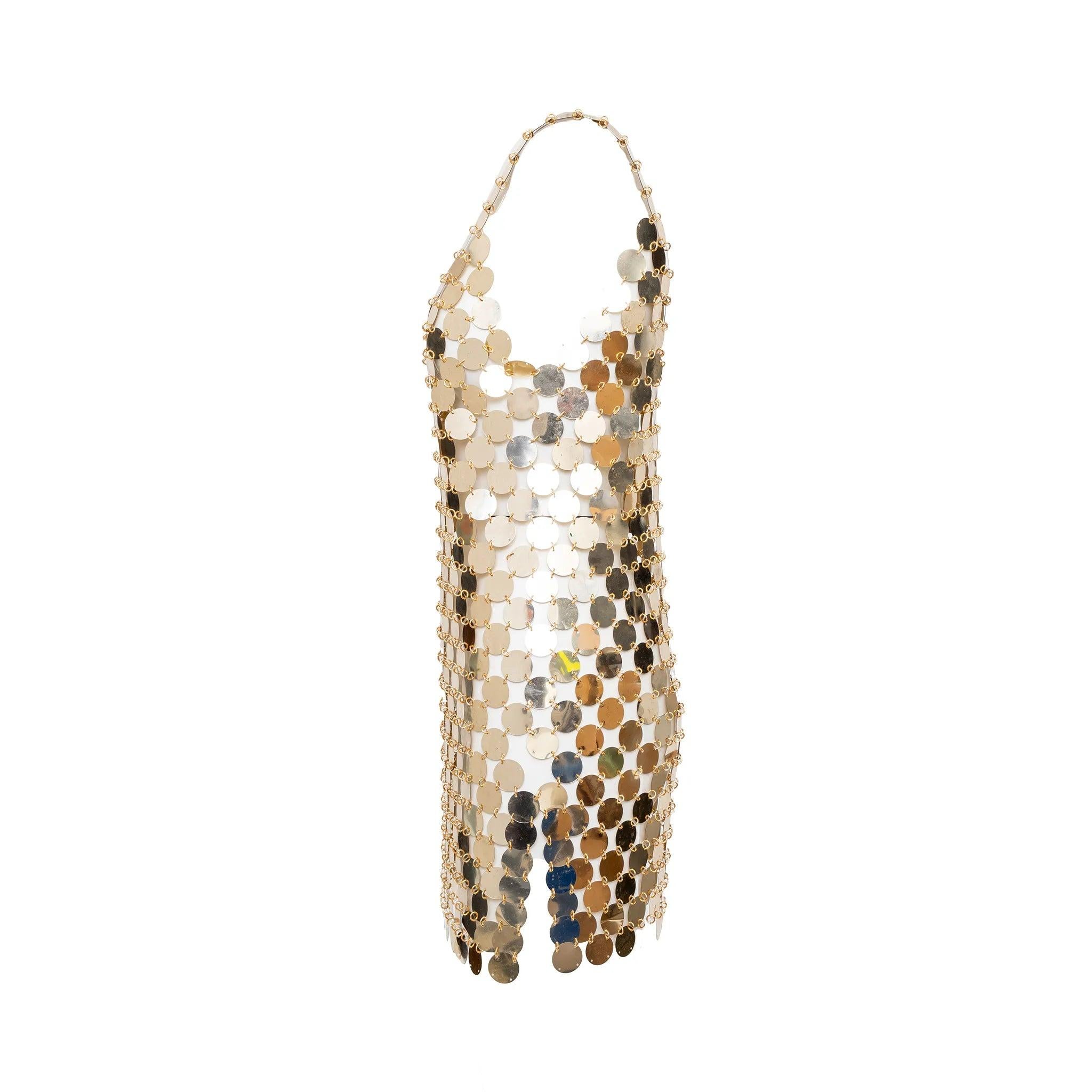 Paco Rabanne Rhodoid Disc DIY Kleid - 60er Jahre (Beige) im Angebot