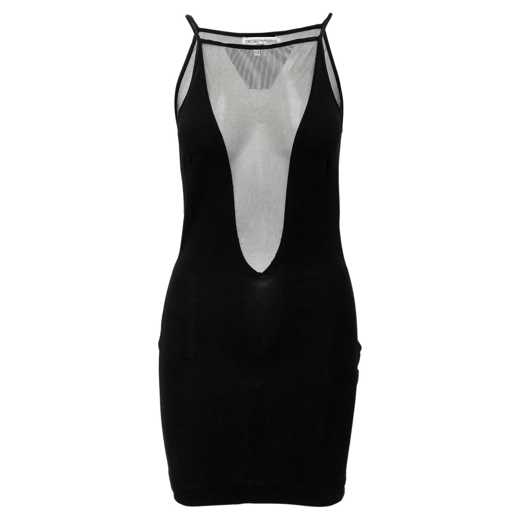Emporio Armani Kleid mit Maschenausschnitt - '00s