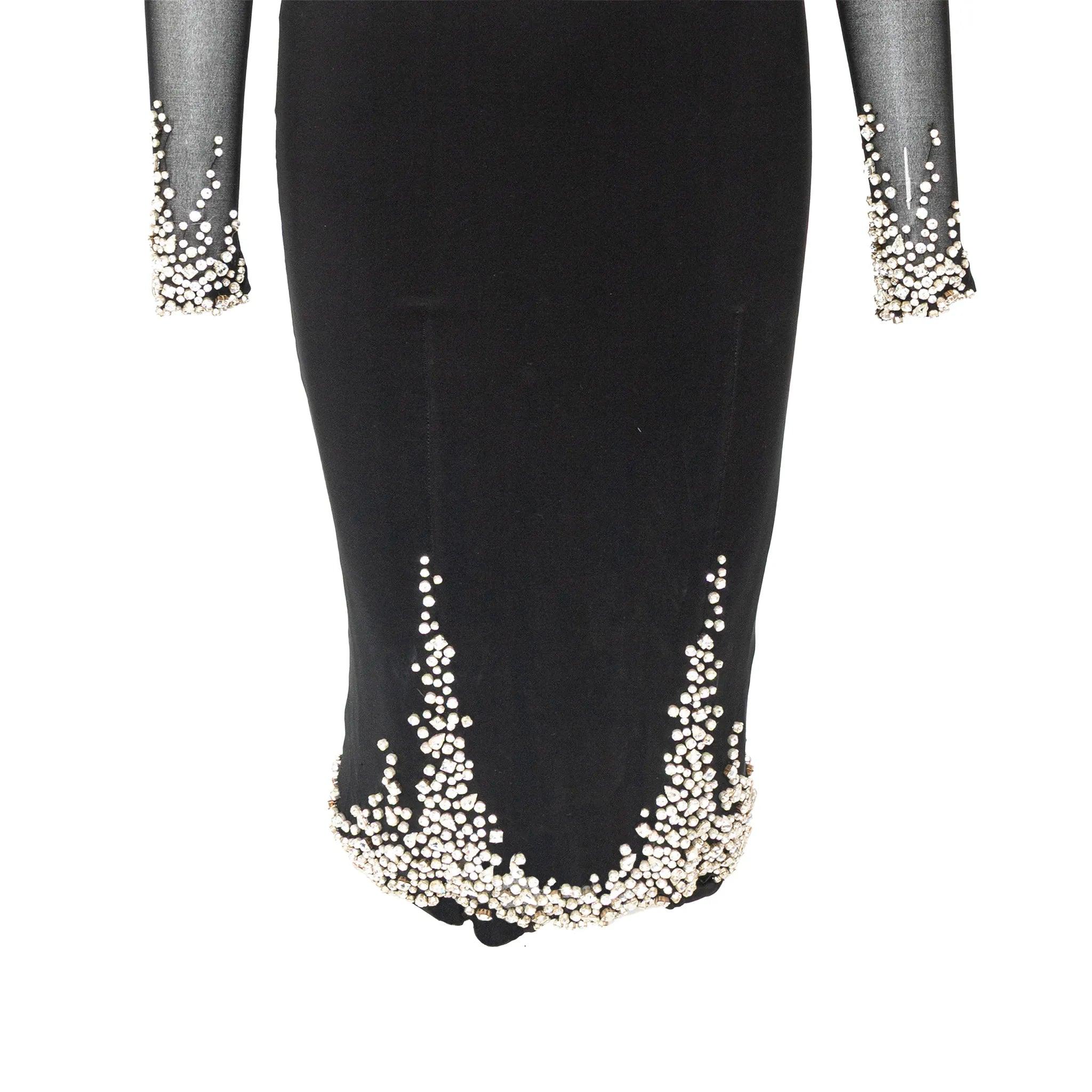 Frankie Morello Kristallverziertes Kleid - '00s Damen im Angebot