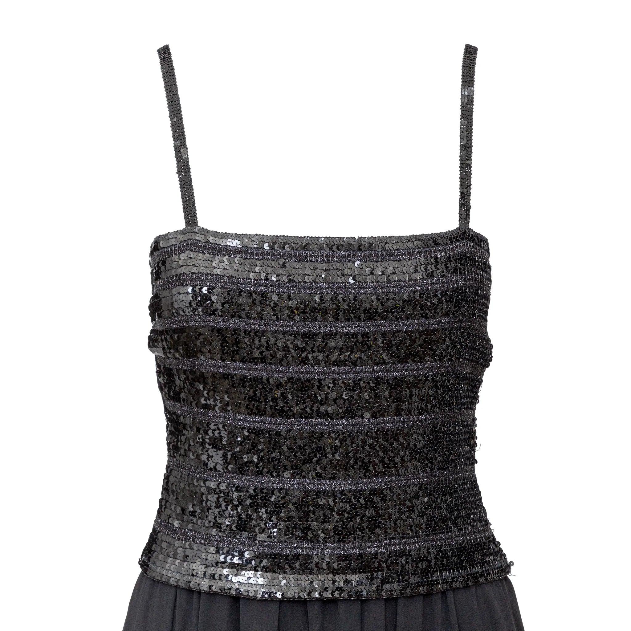 Noir Ritmo di Perla - Robe à paillettes - Années 90 en vente
