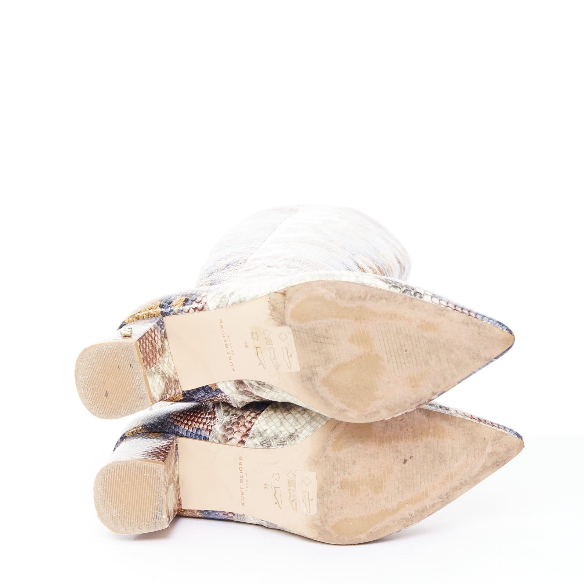 KURT GEIGER Briya beige crema piel estampada botas altas EU36 en venta 7