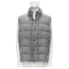 MONCLER Norme Afnor G32-003 grey wool quilted puffer vest jacket Sz.6 XXL