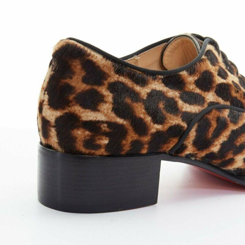 CHRISTIAN LOUBOUTIN Zazou leopard print calfksin point toe laced brogue EU36 For Sale 3