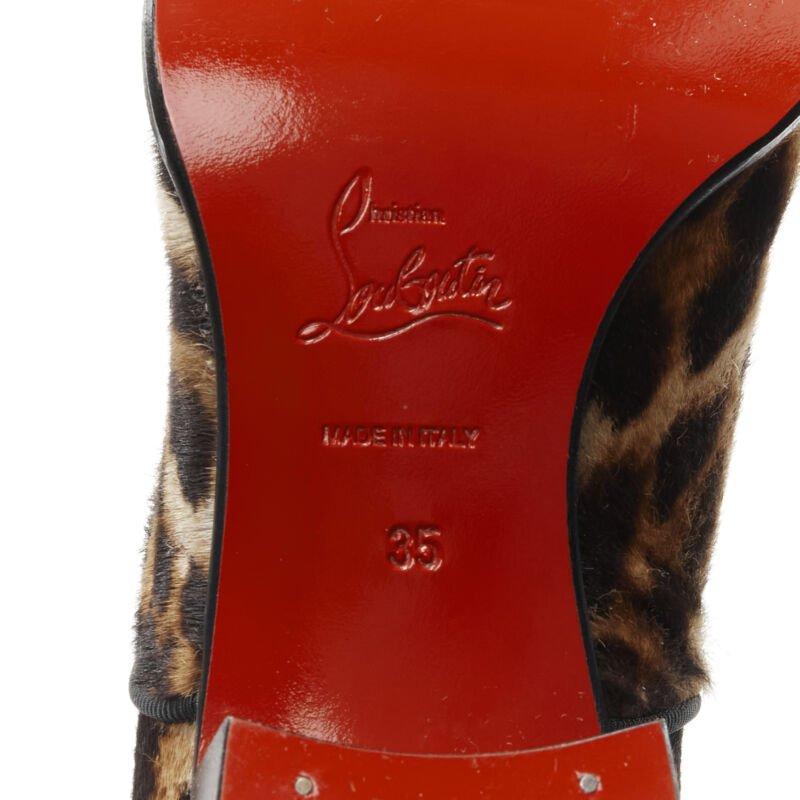CHRISTIAN LOUBOUTIN Zazou Pony marrón estampado leopardo oxford brogue EU35 en venta 5