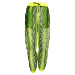 Off-White Amarillo Neón Serpiente Tul Rib Knit Trimmed Joggers M